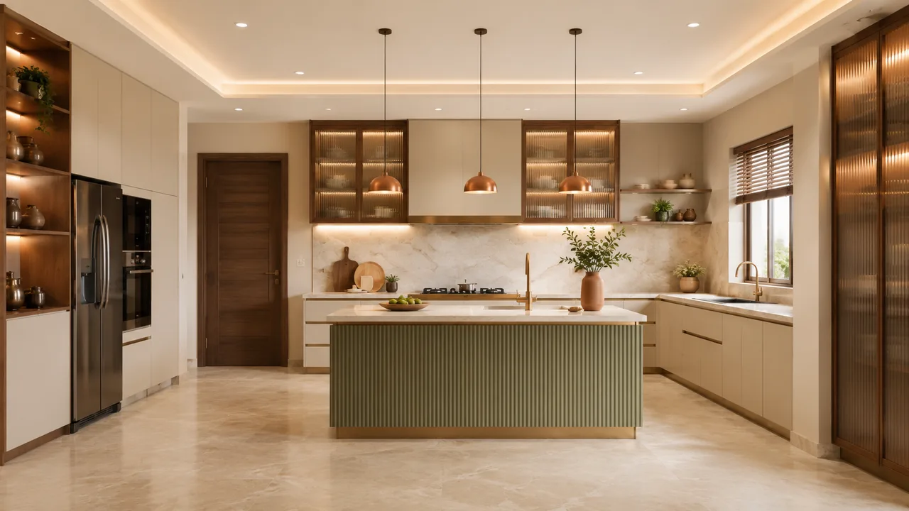 Original material variation in a premium kitchen visualization